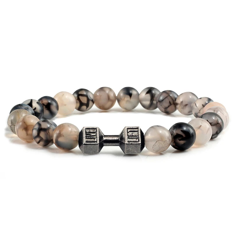 Pulseira Masculina Pedra Vulcânica Importada