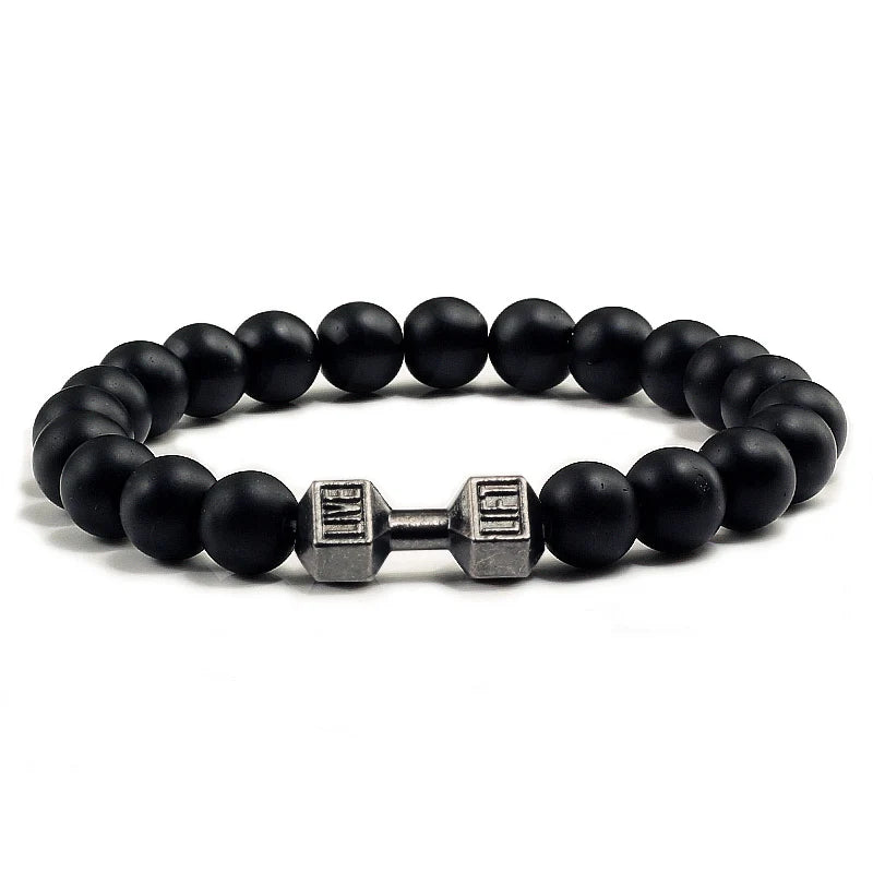 Pulseira Masculina Pedra Vulcânica Importada