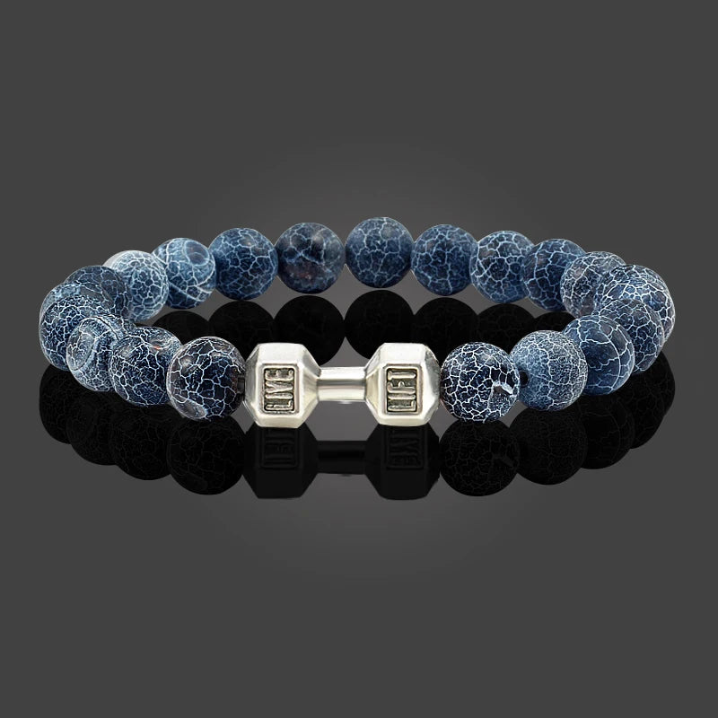 Pulseira Masculina Pedra Vulcânica Importada