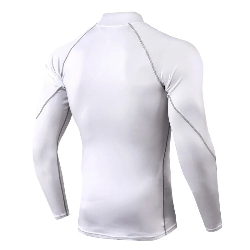 Homens Esporte T-shirt Quick Dry Musculação Running Shirt Manga Longa Compressão