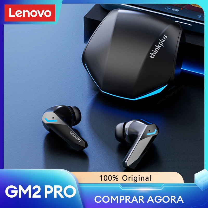 Original Lenovo GM2 Pro 5.3 Fone de Ouvido Bluetooth Wireless com Microfone