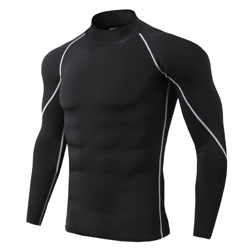 Homens Esporte T-shirt Quick Dry Musculação Running Shirt Manga Longa Compressão