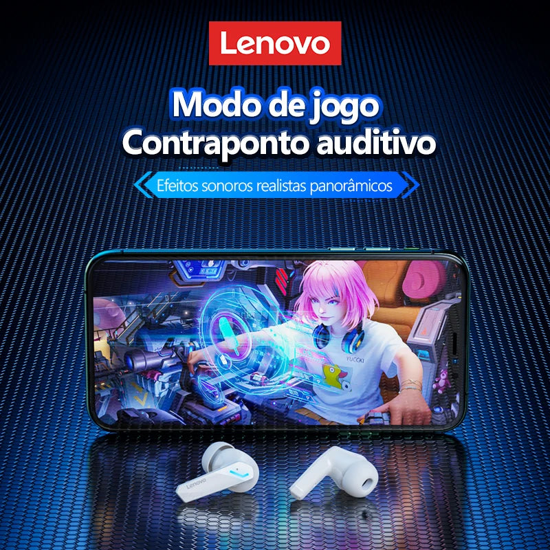 Original Lenovo GM2 Pro 5.3 Fone de Ouvido Bluetooth Wireless com Microfone