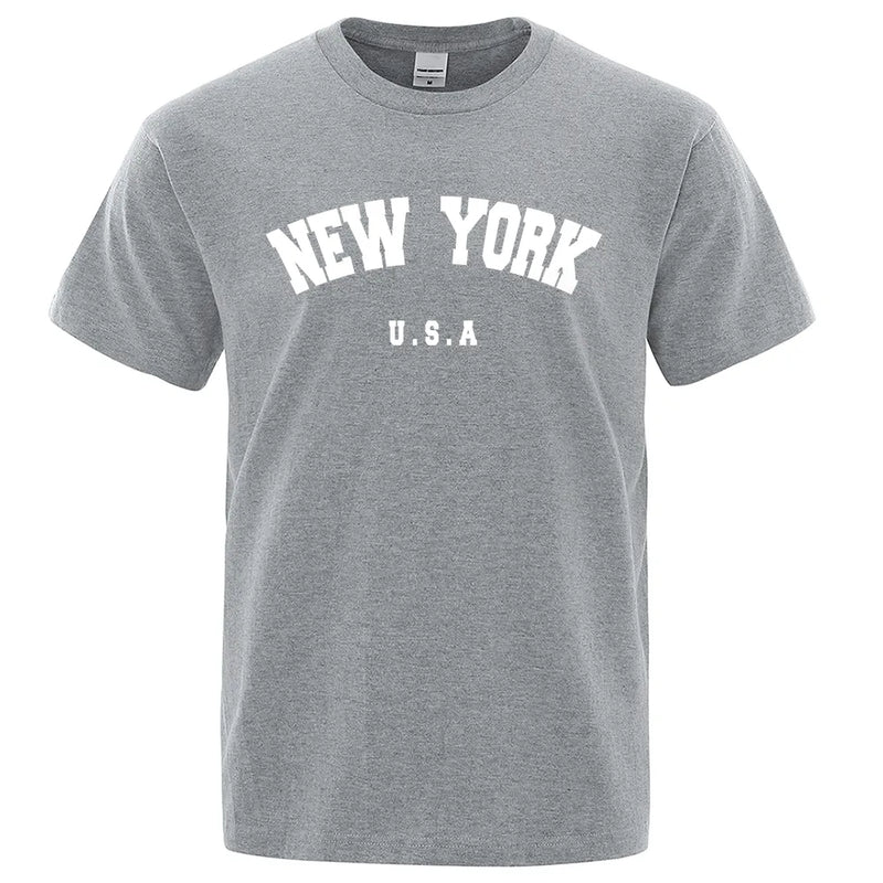 U.S.A New York USA City Street Printed Algodão Top