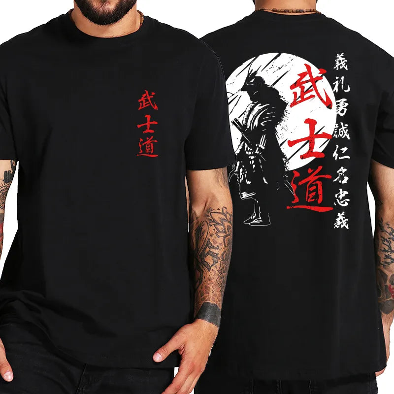 Japão Samurai Spirit T Shirts Para Homens Estilo Japonês Back