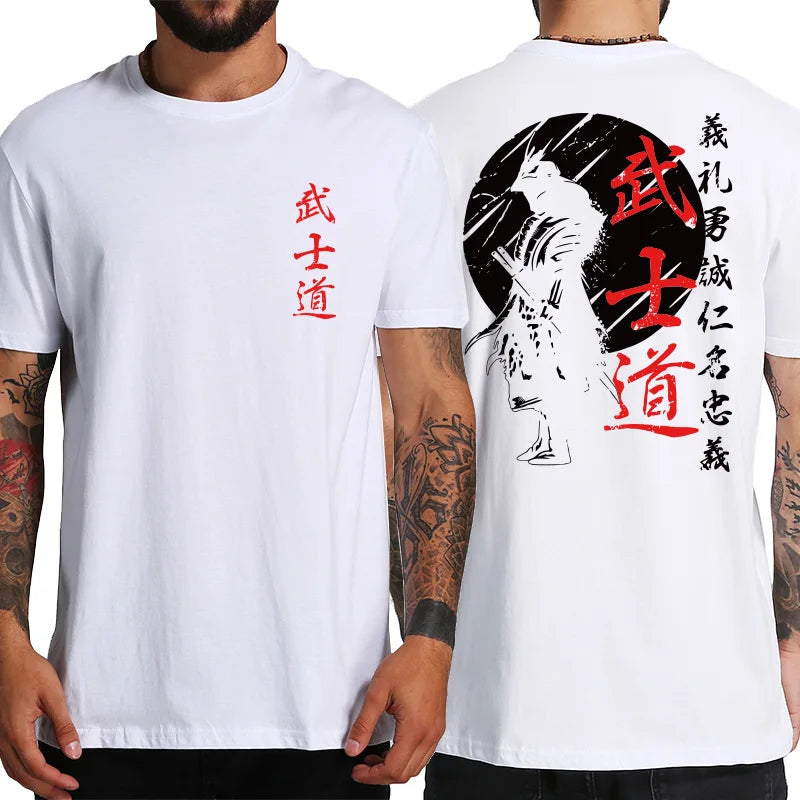 Japão Samurai Spirit T Shirts Para Homens Estilo Japonês Back