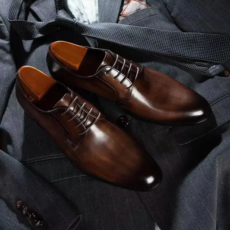 Sapatos de couro masculino de luxo de alta qualidade Oxford